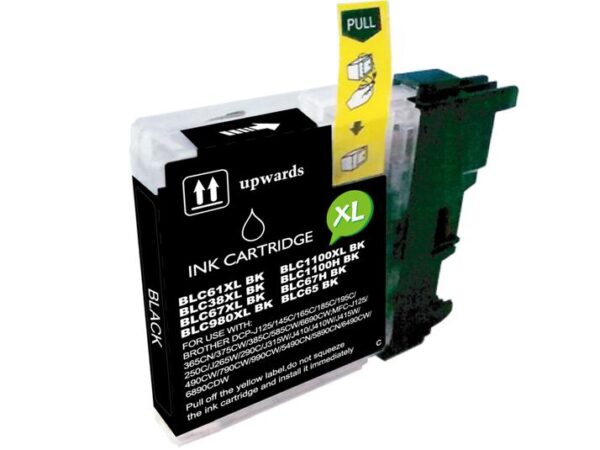 Brother LC980XL LC1100XL LC985XL Negro Cartucho de Tinta compatible - Reemplaza LC980BK LC1100BK LC985BK