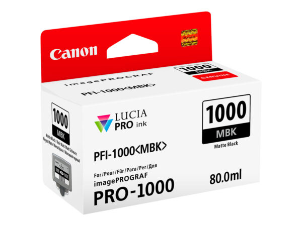 Canon PFI1000 Negro Mate Cartucho de Tinta Original - PFI1000MBK 0545C001