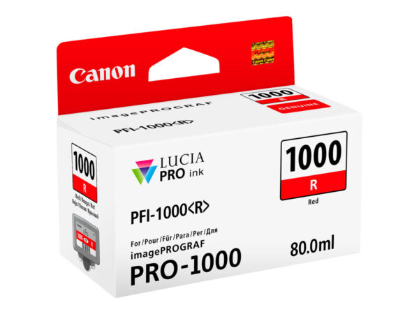 Canon PFI1000 Rojo Cartucho de Tinta Original - PFI1000R 0554C001