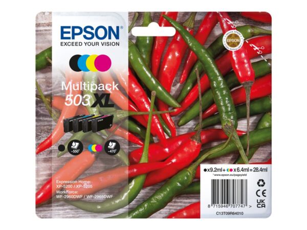 Epson 503XL Pack de 4 Cartuchos de Tinta Originales - C13T09R64010