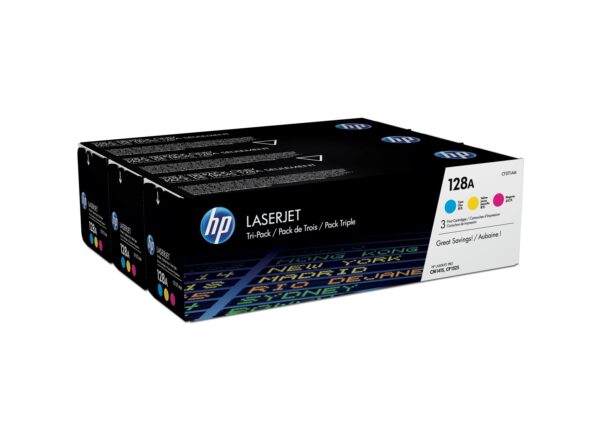 HP CE321A CE322A CE323A Pack de 3 Cartuchos de Toner Originales - 128A