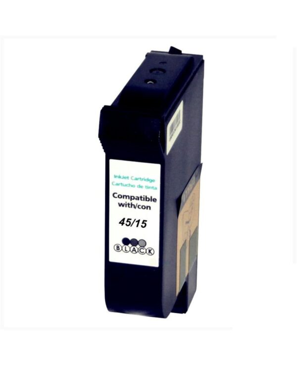 HP 45 15 Negro Cartucho de Tinta Pigmentada compatible - Reemplaza 51645AE C6615DE