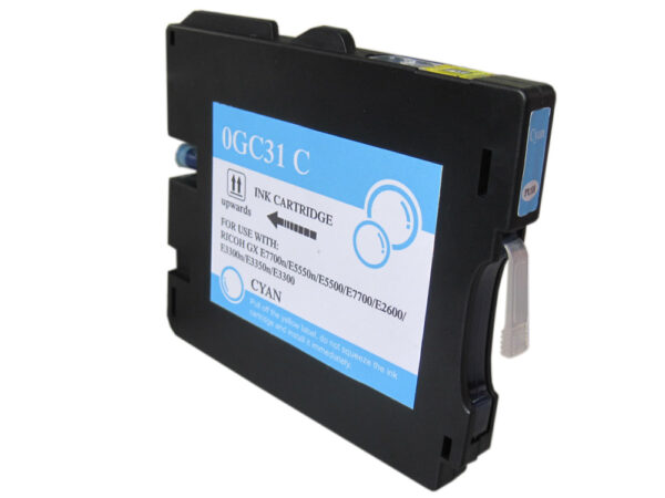 Ricoh GC31C Cyan Cartucho de Tinta Pigmentada compatible - Reemplaza 405689 405702